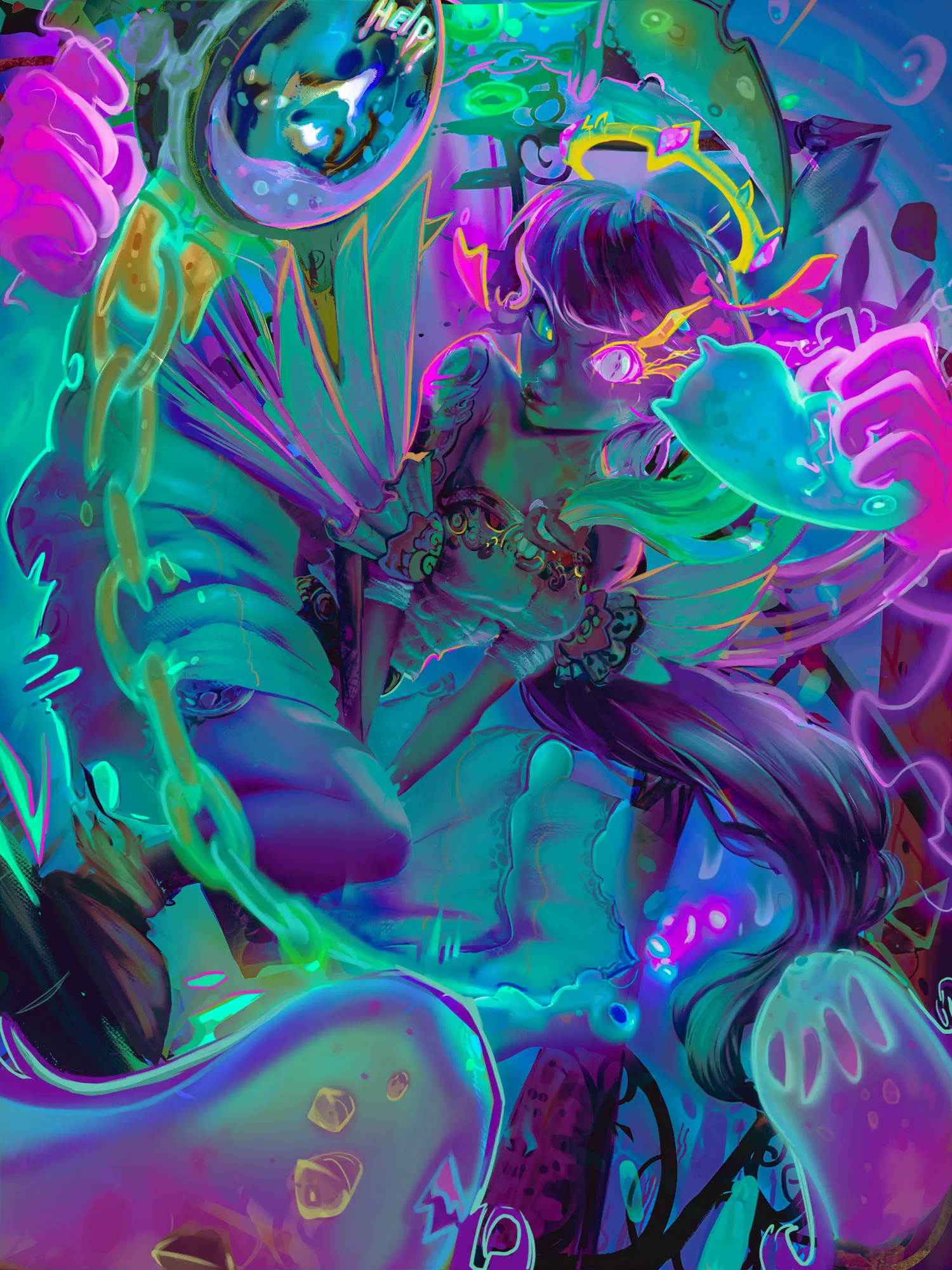 Sweet Skull Rainbow Burst